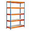 Simonrack Bricoforte Metall-Schwerlastregal Bricoforte (L x B x H: 60 x 100 x 200 cm, Traglast: 300 kg/Boden, Anzahl Böden: 5 Stk., Blau/Orange)