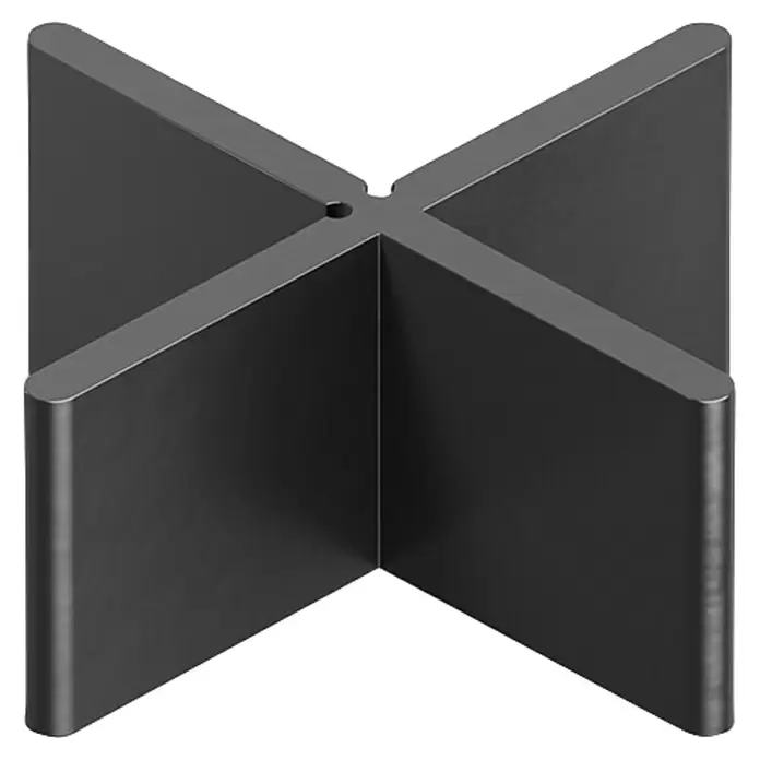 Langfit Fugenkreuz - 100 Stk., Fugenbreite 3 mm - Matt dunkelgraues kreuzförmiges Stützelement mit abgerundeten Kanten und Mittelloch.