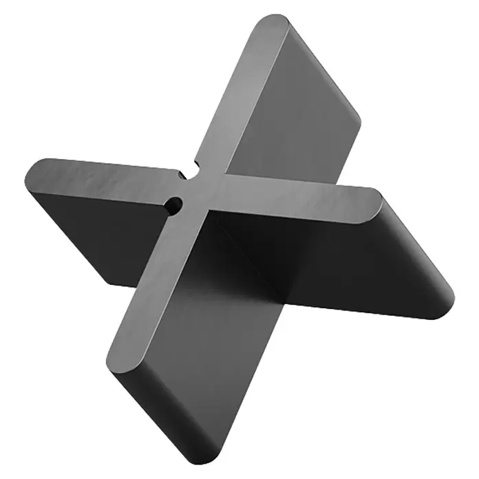 Langfit Fugenkreuz - 100 Stk., Fugenbreite 5 mm - Dunkelgraues, vierarmiges, sternförmiges Antriebselement mit Mittelloch.