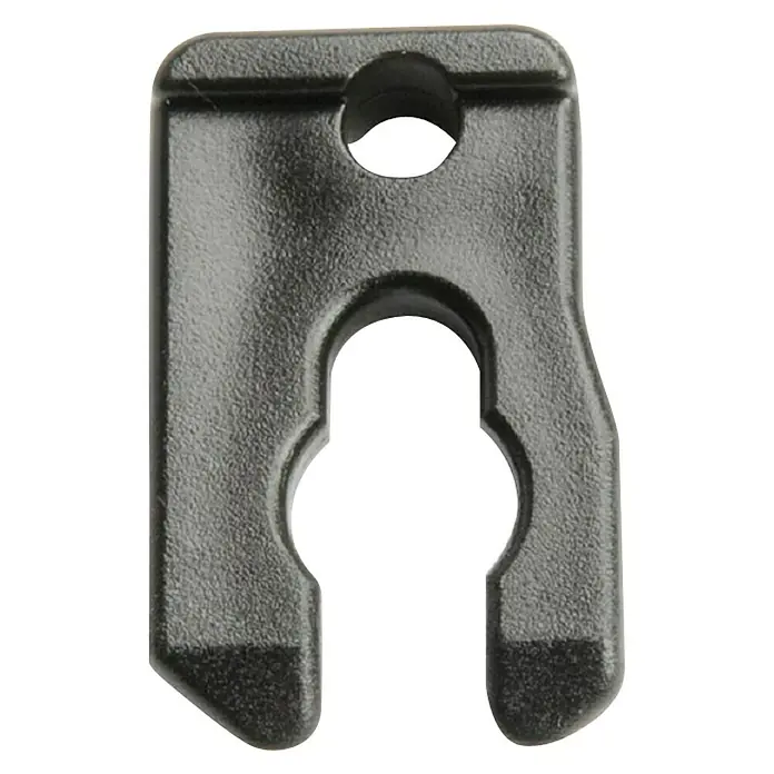 Notausschalter Quick-Stop - Geeignet für: OMC Motoren (1-fach)(neues Modell) - Schwarzer Kabelhalter aus Kunststoff mit Aussparungen zur Befestigung und Kabelführung.