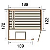Weka Massivholzsauna Mila 2 (Ohne Ofen, Ohne Zubehör, Außenmaß: 172 x 189 x 203 cm)