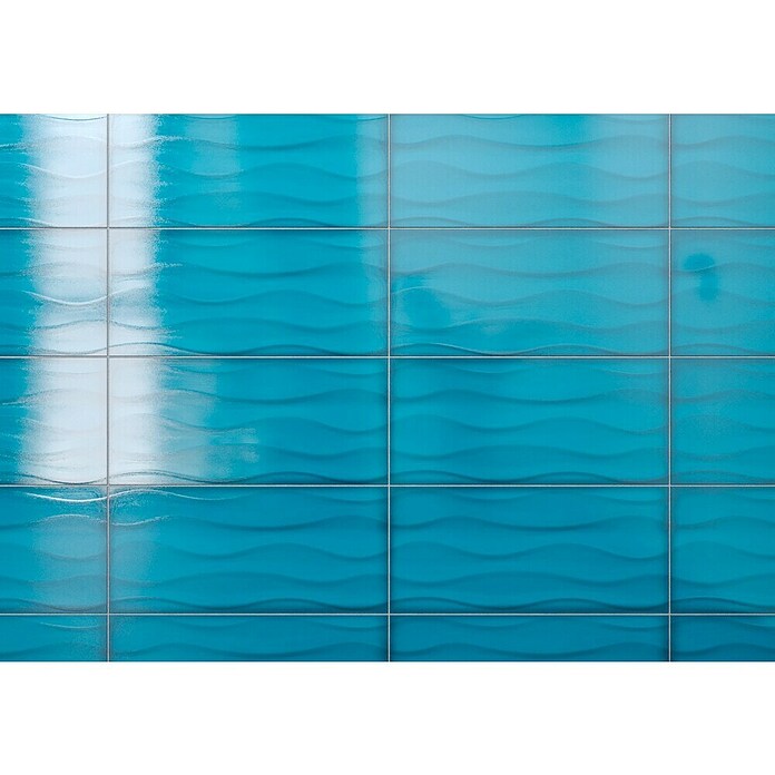 Decocer by Cinca Glow Zidna pločica Onda  (25 x 55 cm, Tirkizna, Sjaj) | BAUHAUS