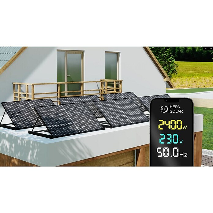 Hepa Solar Balkonkraftwerk-Set Premium 800 Bifazial (Nennleistung: 800 W, L x B x H: 7 x 184 x 104 cm, 2 Stk.) | BAUHAUS