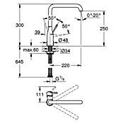 Grohe Essence Spültischarmatur (Cool Sunrise, Gebürstet, Hoher Auslauf)