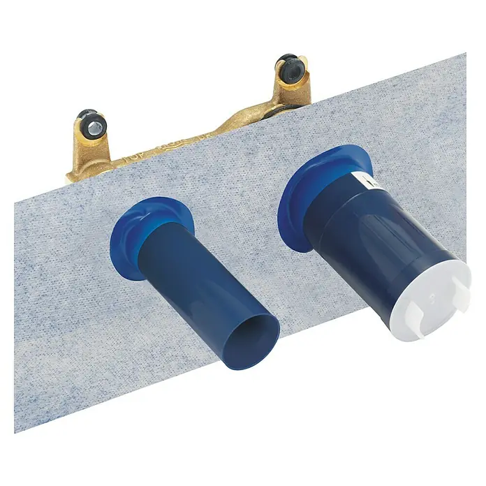 Grohe Eurodisc Joy Unterputzsystem - Einbautiefe: 45 mm - 75 mm, Blau/Gold - Aufnahme für Sanitärarmaturen mit blauen Dichtmanschetten, die eine sichere und wasserdichte Installation gewährleisten.