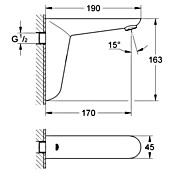 Grohe Euroeco CT Waschtischarmatur (Infrarot-Elektronik, Chrom, Glänzend, Ausladung: 170 mm) | BAUHAUS