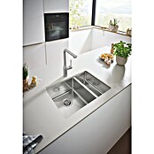 Grohe Essence Spültischarmatur (Supersteel, Matt, Ausziehbare Dual-Spülbrause)