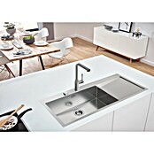 Grohe Essence Spültischarmatur (Supersteel, Matt, Ausziehbare Dual-Spülbrause)