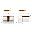 Respekta Cocina de isla Gabriel (Ancho: 150 cm, Gris, Sin electrodomésticos) | BAUHAUS