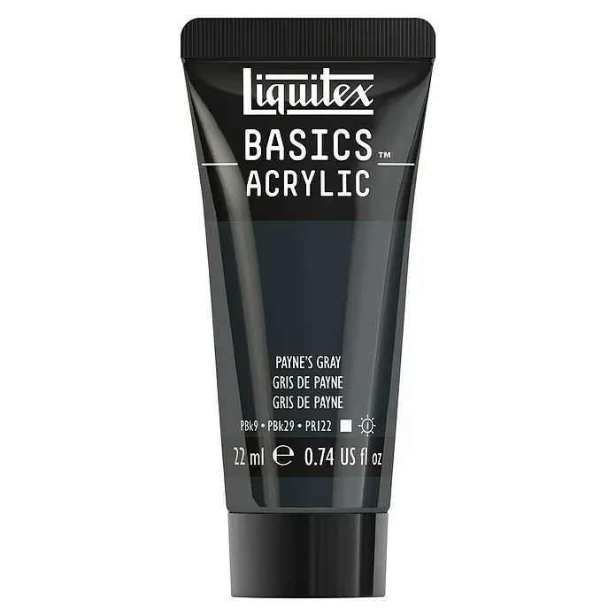 Liquitex Basics Acrylfarbe - Paynesgrau, 22 ml - Eine Tube Liquitex Basics Acrylfarbe in Paynes Grau, ideal für Künstler und Bastler, die Wert auf Qualität und Vielseitigkeit legen.