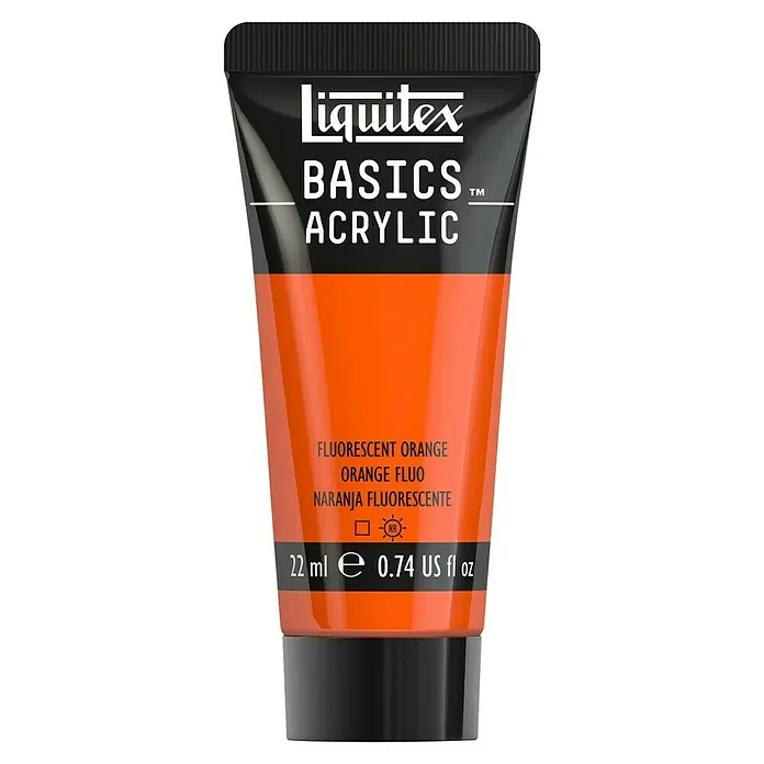 Liquitex Basics Acrylfarbe - Orange Fluoreszierend, 22 ml - Liquitex Basics Acrylfarbe in leuchtendem Orange. Die Farbe ist ideal für Kunstprojekte und bietet eine hohe Pigmentierung.