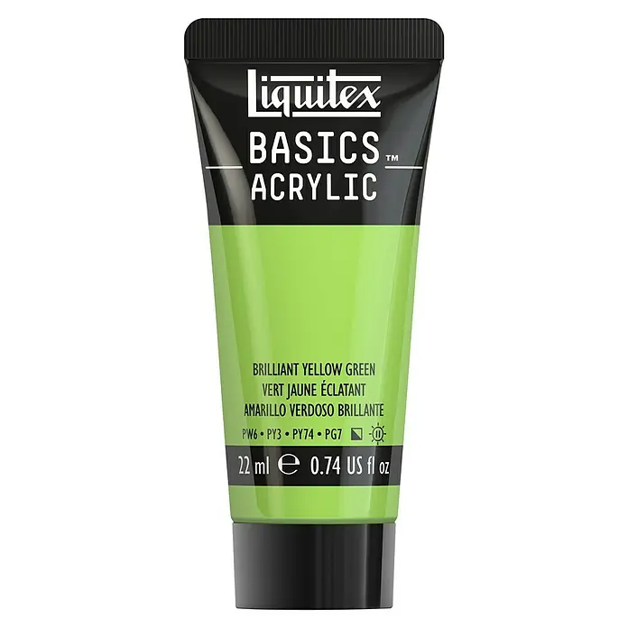 Liquitex Basics Acrylfarbe - Gelbgrün, 22 ml - Tube Liquitex Basics Acrylic Farbe Brillantgelbgrün, ideal für Künstler und Hobbymaler. Hochwertige Pigmente sorgen für leuchtende Ergebnisse.