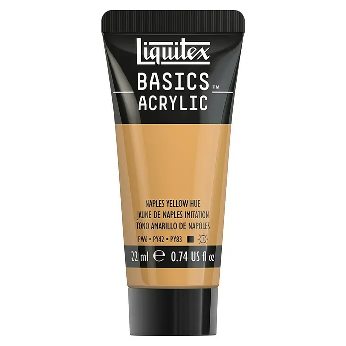 Liquitex Basics Acrylfarbe - Neapel Gelb, 22 ml - Eine Tube Liquitex Basics Acrylfarbe in Neapelgelb. Ideal für Künstler und Bastler.