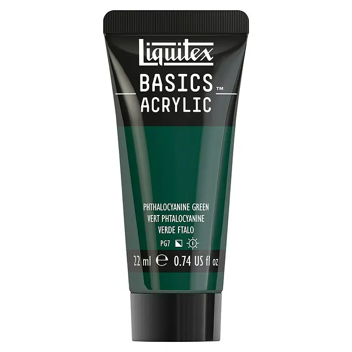 Liquitex Basics Acrylfarbe - Phthalozyaningrün, 22 ml - Liquitex Basics Acrylfarbe in Phthalocyaningrün, ideal für Künstler und Hobbybastler. Inhalt: 22 ml. Vielseitig einsetzbar für verschiedene Maltechniken.