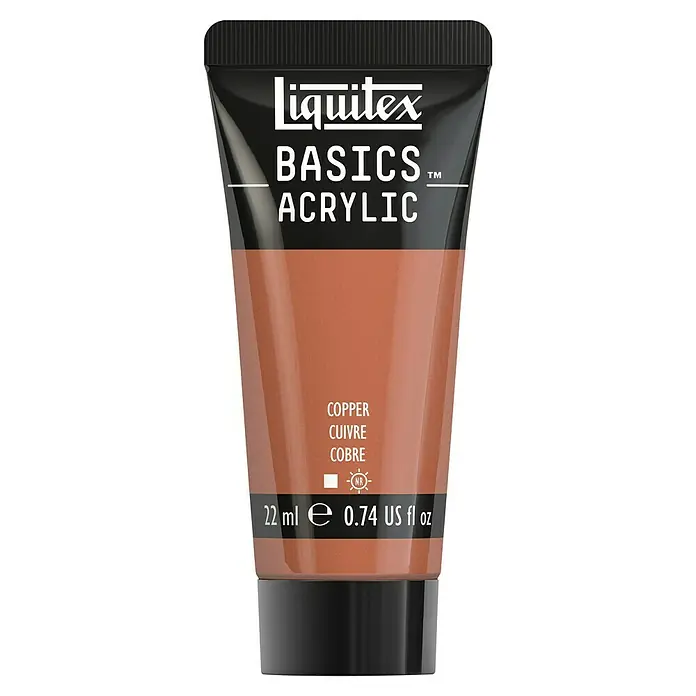 Liquitex Basics Acrylfarbe - Kupfer, 22 ml - Liquitex Basics Acrylfarbe in Kupfer, ideal für Künstler und Hobbybastler. Das leuchtende Kupferpigment sorgt für brillante Effekte auf Leinwand und Papier.
