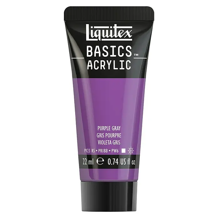 Liquitex Basics Acrylfarbe - Lilagrau, 22 ml - Eine Tube Liquitex Basics Acrylfarbe in Purpurgrau, ideal für Künstler und Hobbybastler. Inhalt: 22 ml (0.74 fl oz).