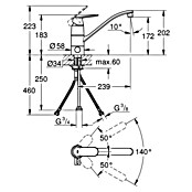 Grohe Eurosmart Cosmopolitan Spültischarmatur (Chrom, Glänzend, Vorabsperrung) | BAUHAUS