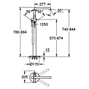 Grohe Essence Wannenstandarmatur (Höhe: 88,4 cm, Warm Sunset, Glänzend)