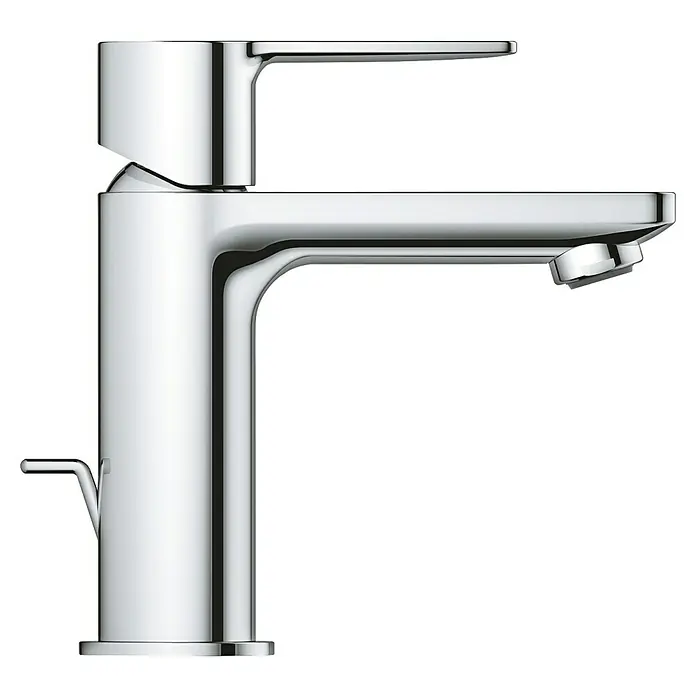 Grohe Lineare Waschtischarmatur XS-Size - Mit Zugstange, Chrom, Glänzend - Glänzender Waschtischmischer aus Chrom mit Hebel zur einfachen Bedienung, ideal für moderne Badezimmerdesigns.