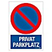 Pickup Verbotsschild (Motiv: Privatparkplatz, L x B: 23 x 33 cm)