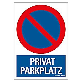 Pickup Verbotsschild (Motiv: Privatparkplatz, L x B: 23 x 33 cm)