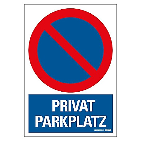Pickup Verbotsschild (Motiv: Privatparkplatz, L x B: 23 x 33 cm)