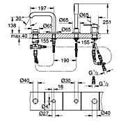 Grohe Essence Wannenrandarmatur (4-Loch, Warm Sunset, Matt)