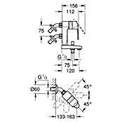 Grohe Badewannenarmatur Eurostyle C Vertica (Chrom, Glänzend, Ausladung: 120 mm) | BAUHAUS