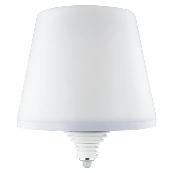 REV LED-Flaschenleuchte mit Akku und Solarpanel Lamprusco - 2 W, Warmweiß, Ø x H: 15 x 13,8 cm, Weiß, Solarbetrieben - Ein weißer Luftbefeuchter mit einem kegelförmigen Design und einer glatten Oberfläche. Ideal zur Verbesserung der Luftqualität im Raum.