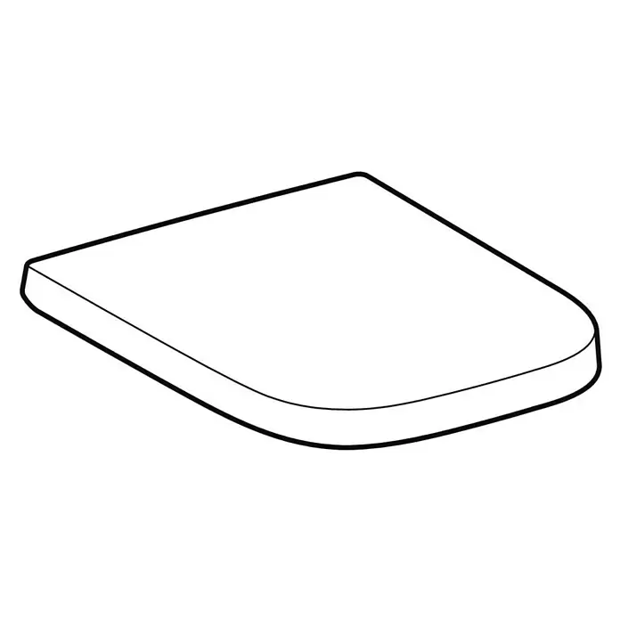 Geberit Renova Plan WC-Sitz - Duroplast, Weiß, Mit Absenkautomatik, Nicht abnehmbar - Weißer Toilettensitzdeckel mit abgerundeter Vorder- und gerader Hinterkante.