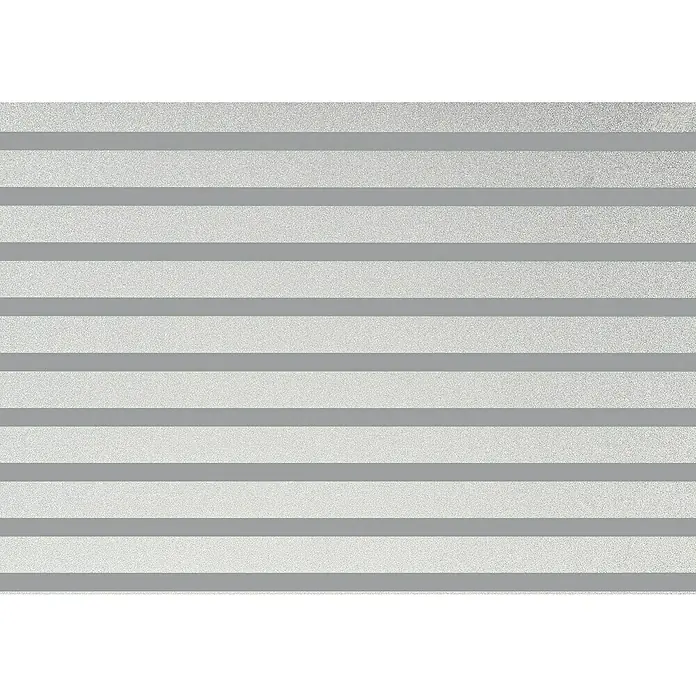 D-c-fix StaticStripes Glasfolie Clarity - 200 x 15 cm, Transluzent, Statisch haftend - Detailaufnahme einer horizontalen Rollladenstruktur in Grautönen, die ein minimalistisches und modernes Design zeigt.