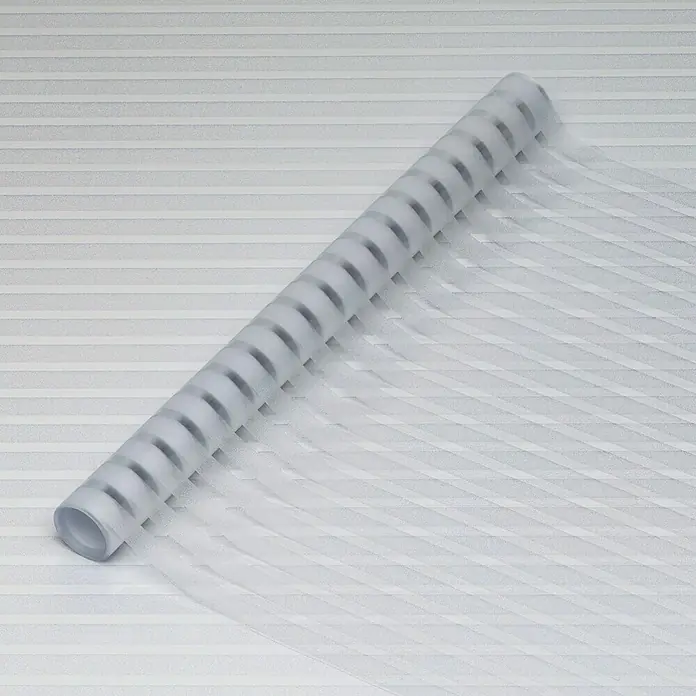 D-c-fix StaticStripes Glasfolie Clarity - 200 x 15 cm, Transluzent, Statisch haftend - Eine Rolle dekorative Fensterfolie mit einem dezenten Streifenmuster, ideal für mehr Privatsphäre und stilvolles Design im Raum.