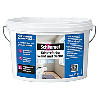 SchimmelX Wandfarbe Schutzfarbe Wand und Decke (Weiß, 5 l, Matt)