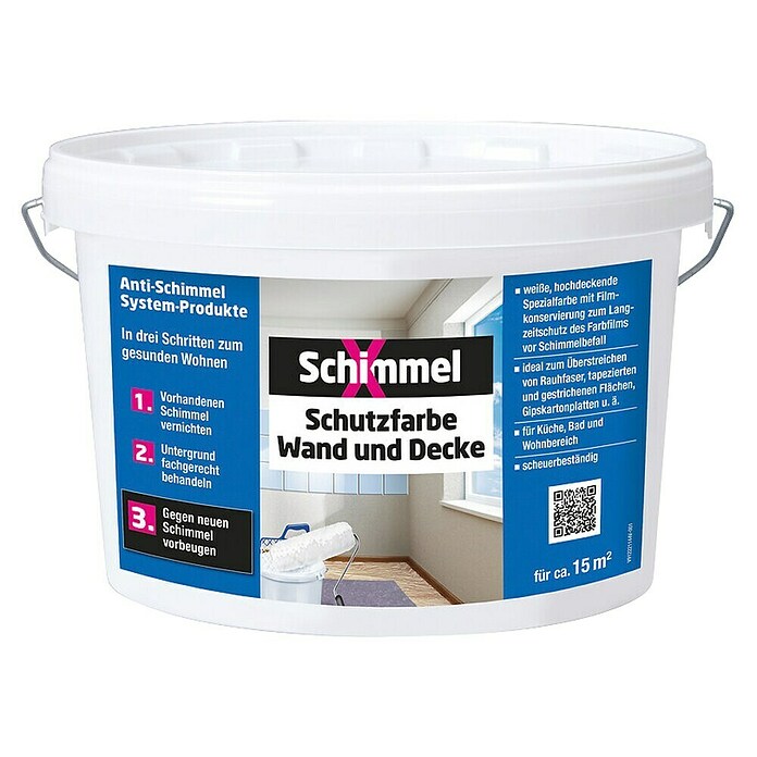 SchimmelX Wandfarbe Schutzfarbe Wand und Decke (Weiß, 2,5 l, Matt) | BAUHAUS