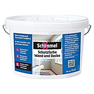 SchimmelX Wandfarbe Schutzfarbe Wand und Decke (Weiß, 2,5 l, Matt)