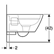 Geberit Renova Plan Wand-WC (Spülrandlos, Mit schmutzabweisender Glasur, Spülform: Tief, WC Abgang: Waagerecht, Weiß, Teilgeschlossenes Design) | BAUHAUS