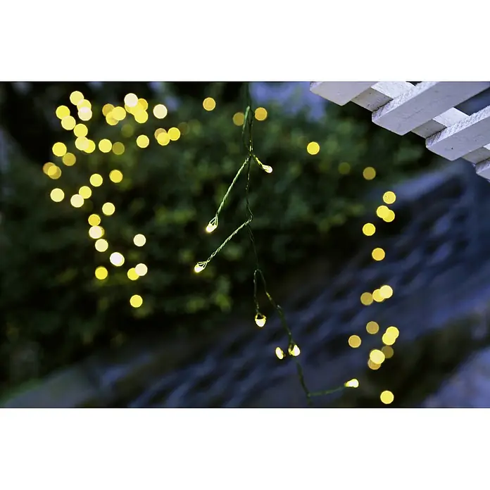 Tween Light Guirnalda luminosa LED Micro - Para exterior, Color de luz: Blanco cálido, Número de bombillas: 200 ud. - Las luces de hadas con luz blanca cálida iluminan el área exterior y crean un ambiente acogedor bajo la pérgola blanca.