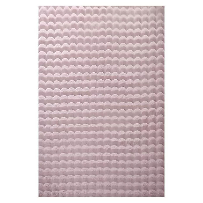 Fellteppich Ambiance - Rosa, 170 x 120 cm, 100 % Polyester - Weicher, rosafarbener Plüschstoff mit welliger Rillenstruktur.