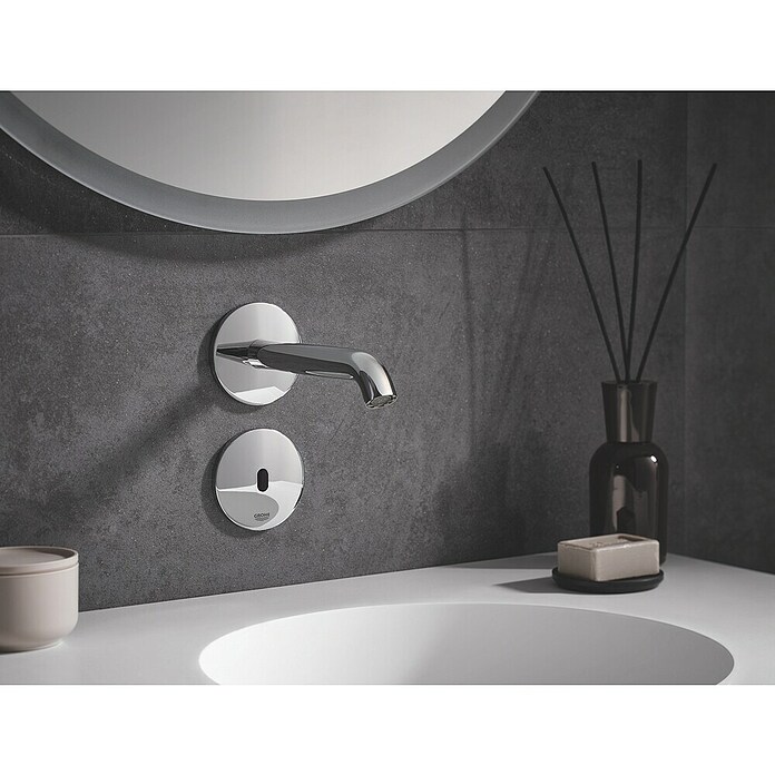 Grohe Essence Waschtischarmatur E (Wandmontage, Chrom, Glänzend, Ausladung Armatur: 182 mm) | BAUHAUS