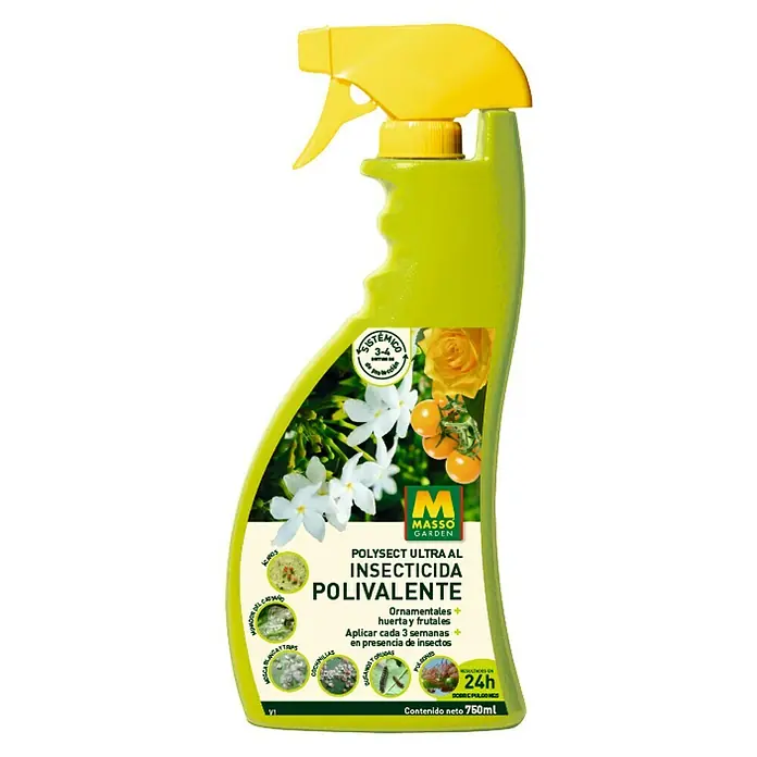 Massó Antiorugas biológico Polivalente - 750 ml - Imagen de un producto para el control de plagas llamado POLYSECT ULTRA AL INSECTICIDA POLIVALENTE de MASSO GARDEN.