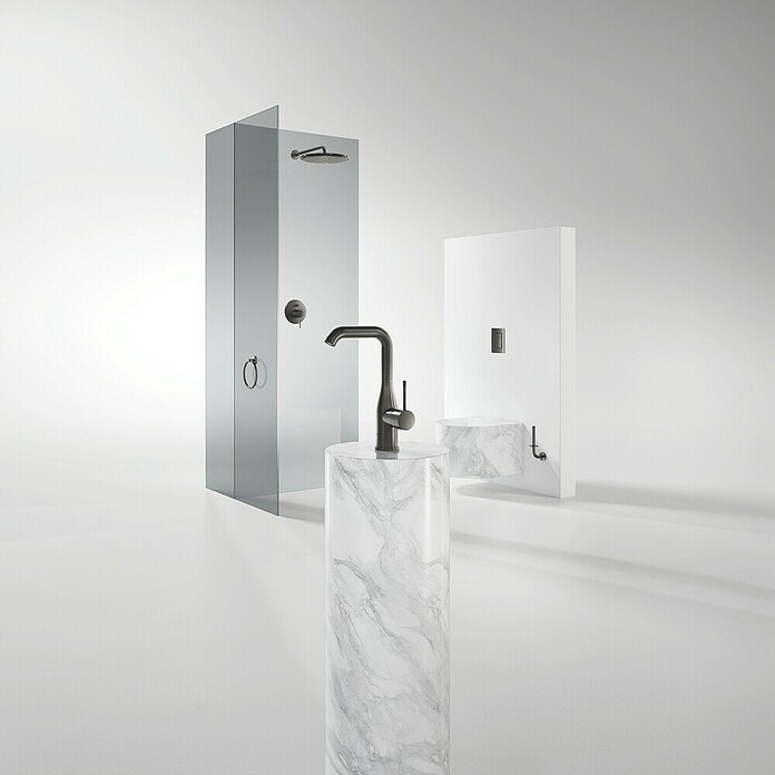 Grohe Essence New Waschtischarmatur L-Size (Mit Zugstange, Hard Graphite, Matt)