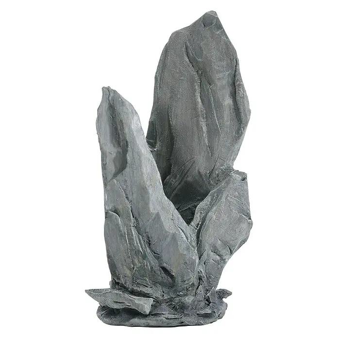 biOrb Deko-Set für Aquarien Stone Garden - 16 -tlg., Grün, Passend für: Aquarien ab 30 l - Nahaufnahme eines dekorativen grauen Felsgesteins für Aquarien, das eine natürliche Unterwasserlandschaft schafft.