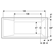 Geberit Renova Plan Badewanne (180 x 80 cm, Sanitäracryl, Weiß) | BAUHAUS