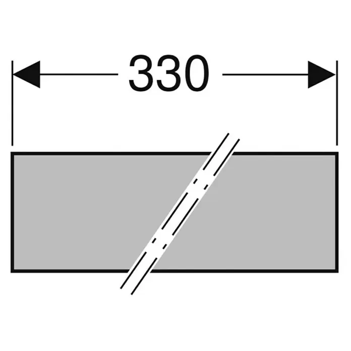Geberit Wannenfugenband - 3,3 m x 7 cm, Geeignet für: Bade- & Duschwannen - Graues rechteckiges Element mit Bruchlinien, Maße 330.