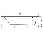 Geberit Renova Plan Badewanne (180 x 80 cm, Sanitäracryl, Weiß) | BAUHAUS