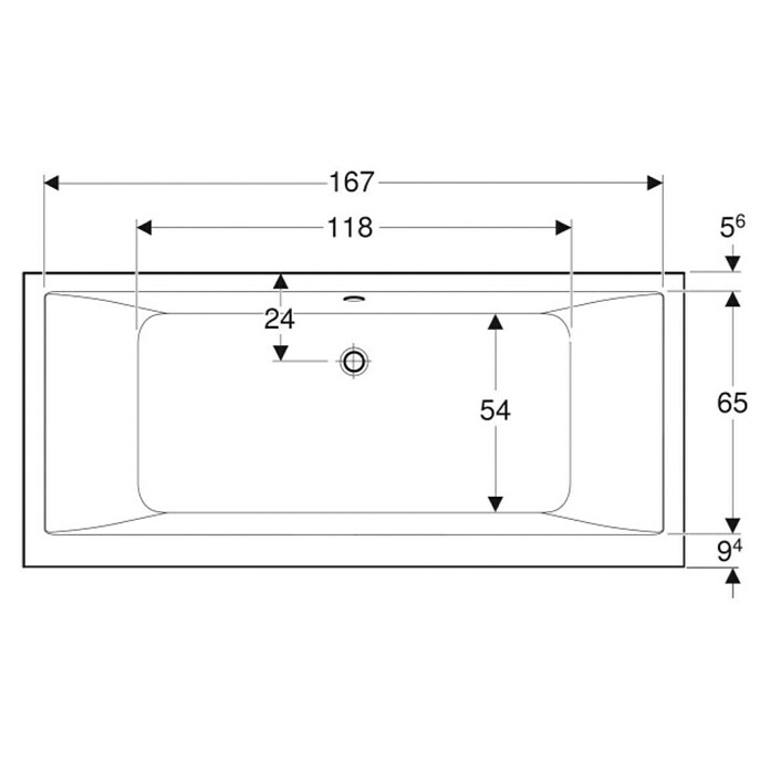 Geberit Renova Plan Badewanne Duo (180 x 80 cm, Sanitäracryl, Weiß) | BAUHAUS