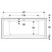 Geberit Renova Plan Badewanne Duo (180 x 80 cm, Sanitäracryl, Weiß) | BAUHAUS