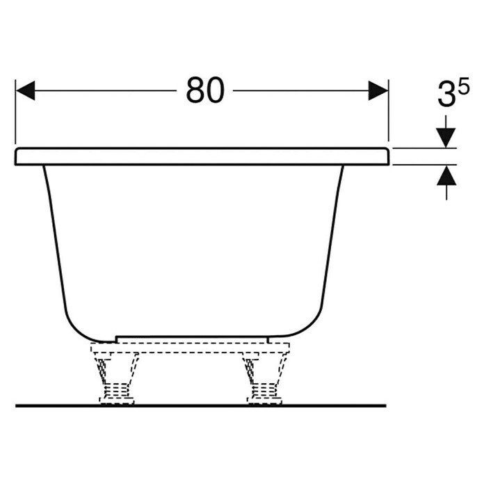 Geberit Renova Plan Badewanne Duo (180 x 80 cm, Sanitäracryl, Weiß) | BAUHAUS