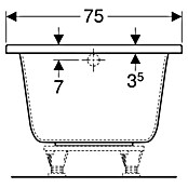 Geberit Renova Plan Badewanne (160 x 75 cm, Sanitäracryl, Weiß) | BAUHAUS