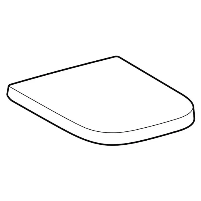 Geberit Renova Plan WC-Sitz - Duroplast, Weiß, Ohne Absenkautomatik, Befestigung von oben - Weißer Toilettensitzbezug mit abgerundeter Vorderkante.